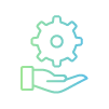 ícone - engrenagem sobre uma mão